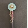 Hair Pin Light Green and tiny leaves Thimble