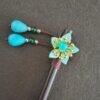 Hair Pin Light Green Star Thimble